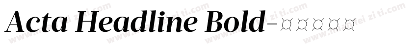 Acta Headline Bold字体转换